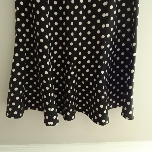 'PATRICK CHRISTOPHER' Skirt size 8P 100% Silk Spotted Retro - Picture 2 of 7